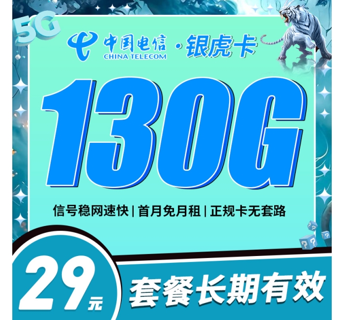 电信银虎卡29元130G