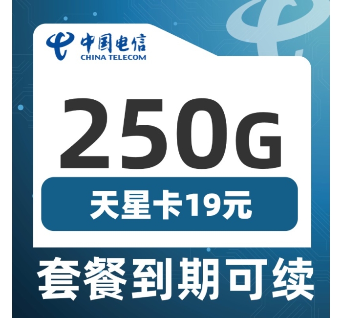 电信天星卡19元250G